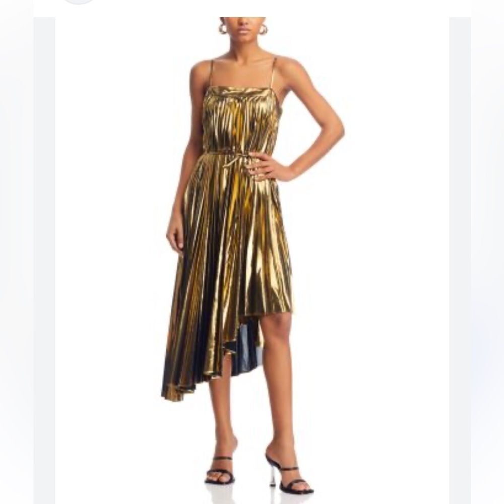 Milly Gold Metallic Dress MILLY
Irene Pleated Metallic Asymmetrical Dress